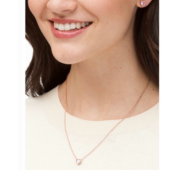 KATE SPADE Romantic Heart Necklace & Earrings Set. - Picture 2 of 4